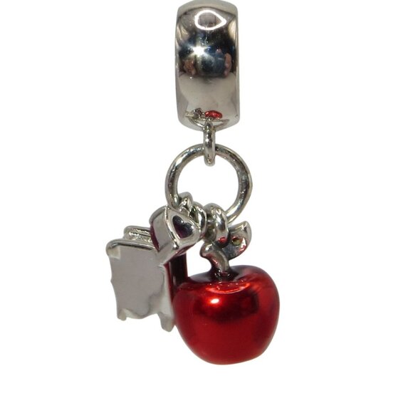 Pandora Disney Snow White Apple & Heart Enamel CZ & SS .925 Charm 797486CZRMX - Picture 2 of 7